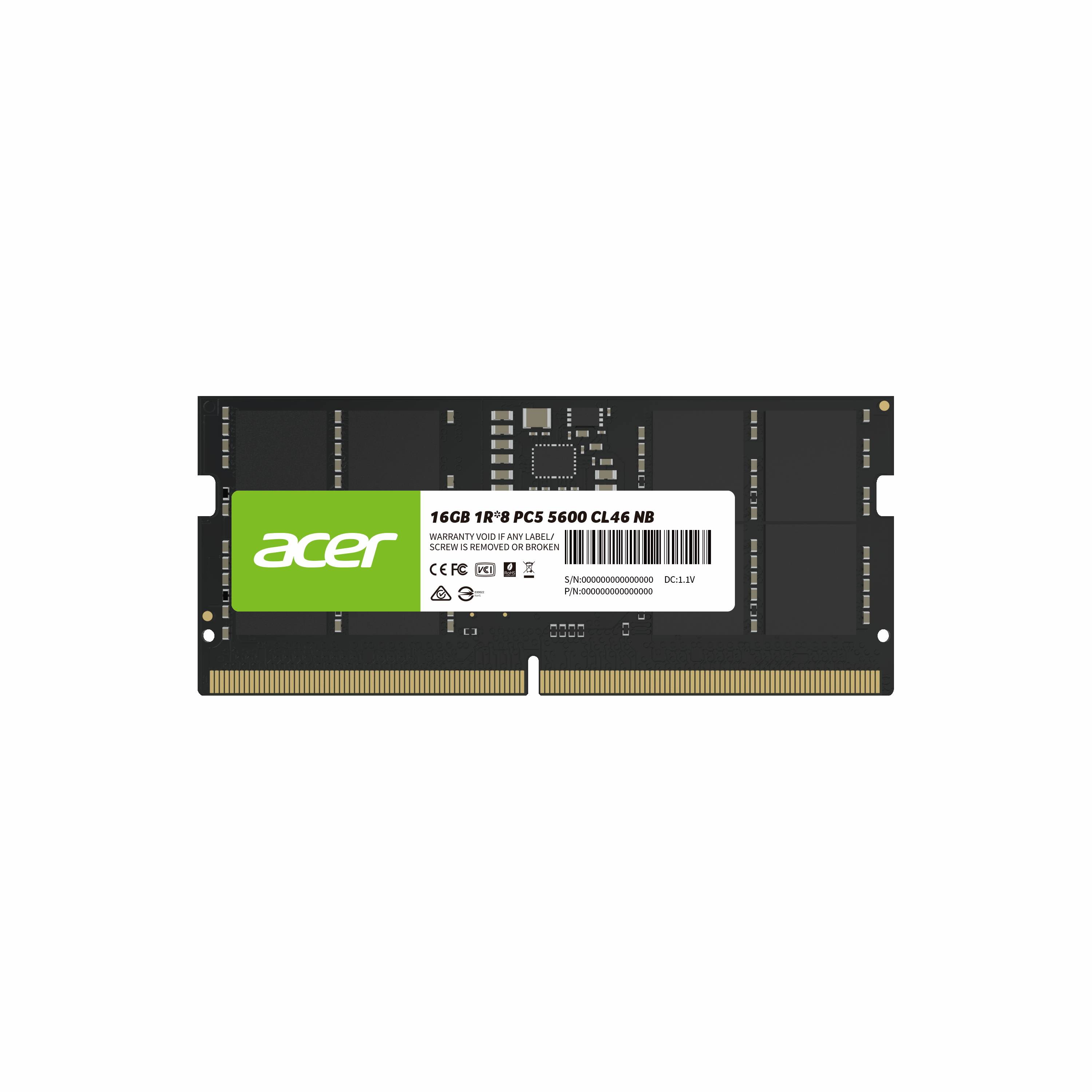 RAM ACER SD200 LAPTOP DDR5 16GB 5600 MHz - 1.1V RAM ACER SD200 LAPTOP DDR5 16GB 5600 MHz - 1.1V